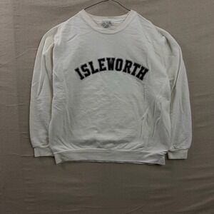 SDI Isleworth Sweatshirt‎ Mens XL White Cotton Graphic Crewneck Pullover